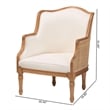 bali & pari Elizette Beige Fabric and Honey Oak Finished Wood Accent Chair
