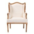 bali & pari Rachana Fabric & Wood Accent Chair in Beige and Honey Oak