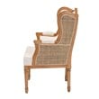 bali & pari Rachana Fabric & Wood Accent Chair in Beige and Honey Oak