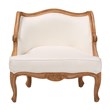 bali & pari Sylvestra Fabric & Wood Accent Chair in Beige and Honey Oak