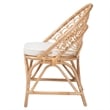bali & pari Abriella Modern Rattan Peacock Accent Chair in Natural Brown