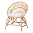 bali & pari Abriella Modern Rattan Peacock Accent Chair in Natural Brown
