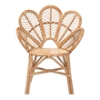 bali & pari Eliava Modern Natural Rattan Flower Accent Chair in Brown