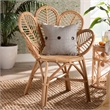 bali & pari Eliava Modern Natural Rattan Flower Accent Chair in Brown