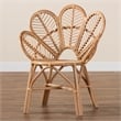 bali & pari Eliava Modern Natural Rattan Flower Accent Chair in Brown
