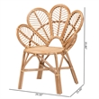 bali & pari Eliava Modern Natural Rattan Flower Accent Chair in Brown