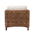 bali & pari Vevina Mahogany Wood & Seagrass Arm Chair in Dark Brown