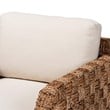 bali & pari Vevina Mahogany Wood & Seagrass Arm Chair in Dark Brown