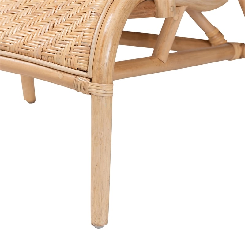 bali & pari Madura Modern Rattan Lounge Chair in Natural Brown