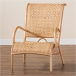 bali & pari Madura Modern Rattan Lounge Chair in Natural Brown