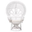 bali & pari Ediva Modern Natural Rattan Peacock Accent Chair in White