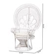 bali & pari Ediva Modern Natural Rattan Peacock Accent Chair in White