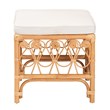 bali & pari Ibiza Modern bohemian Rattan Footstool in Natural Brown