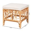 bali & pari Ibiza Modern bohemian Rattan Footstool in Natural Brown