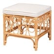 bali & pari Ibiza Modern bohemian Rattan Footstool in Natural Brown