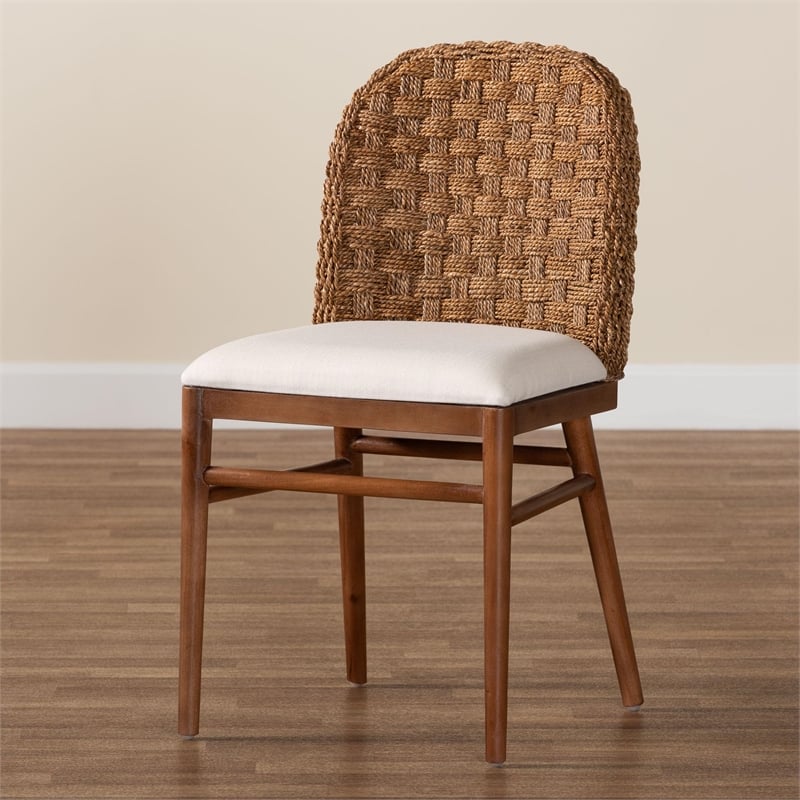bali & pari Denver Acacia Wood & Seagrass Dining Chair in Brown