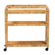bali & pari Delphine Modern Bohemian Rattan Kitchen Cart in Natural Brown
