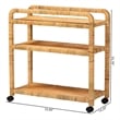 bali & pari Delphine Modern Bohemian Rattan Kitchen Cart in Natural Brown