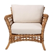 bali & pari Babette Modern Bohemian Rattan Arm Chair in Natural Brown