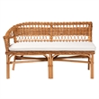 bali & pari Nella 2-Piece Rattan Dining Nook Banquette Set in Natural Brown