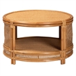 bali & pari Louis Modern Bohemian Rattan Coffee Table in Natural Brown