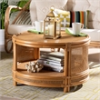 bali & pari Louis Modern Bohemian Rattan Coffee Table in Natural Brown