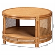 bali & pari Louis Modern Bohemian Rattan Coffee Table in Natural Brown
