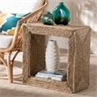 bali & pari Adonica 1-Shelf Seagrass & Wood End Table in Natural Brown