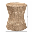 bali & pari Idoya Octagon Seagrass & Metal End Table in Natural Brown