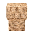 bali & pari Raziel Square Seagrass & Wood End Table in Natural Brown