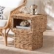 bali & pari Raziel Square Seagrass & Wood End Table in Natural Brown