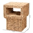 bali & pari Raziel Square Seagrass & Wood End Table in Natural Brown
