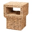 bali & pari Raziel Square Seagrass & Wood End Table in Natural Brown