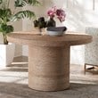 bali & pari Bistra Round Seagrass & Wood Dining Table in Natural Brown