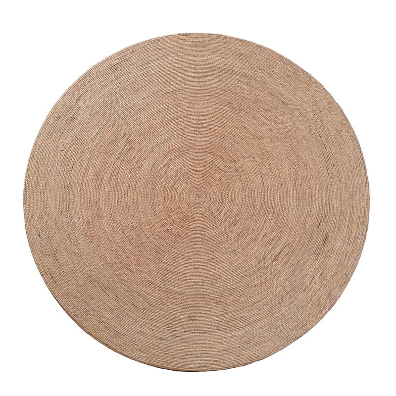 bali & pari Bistra Round Seagrass & Wood Dining Table in Natural Brown