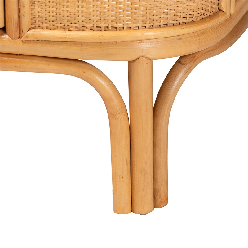 bali & pari Serissa 2-Door Rattan Storage Cabinet in Natural Brown