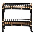 bali & pari Dalinda Two-Tone Black and Natural Brown Rattan 2-Tier Kitchen Cart