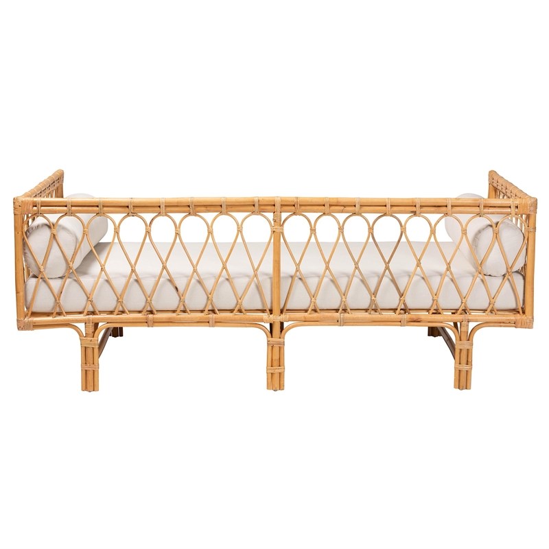 bali & pari Davida Modern Bohemian Natural Brown Rattan Daybed