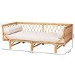 bali & pari Davida Modern Bohemian Natural Brown Rattan Daybed