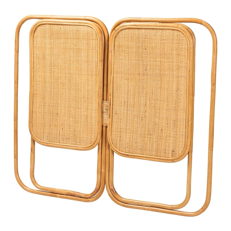 bali & pari Gowan Natural Brown Rattan Queen Size Standalone Headboard