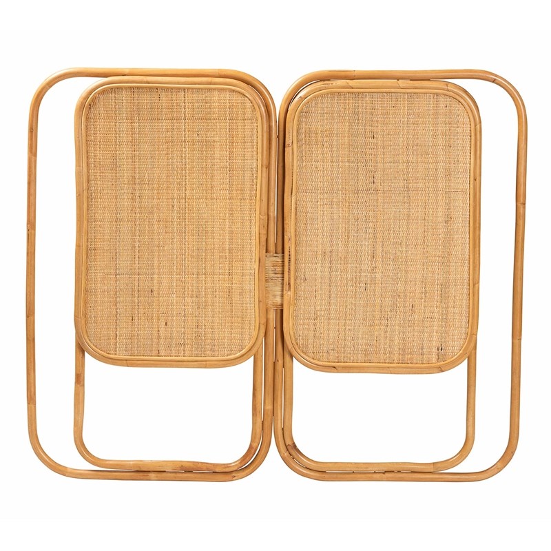 bali & pari Gowan Natural Brown Rattan Queen Size Standalone Headboard