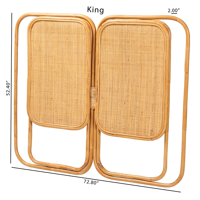 bali & pari Gowan Natural Brown Rattan King Size Standalone Headboard