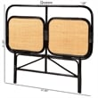bali & pari Ramsey Black and Brown Rattan Queen Size Standalone Headboard