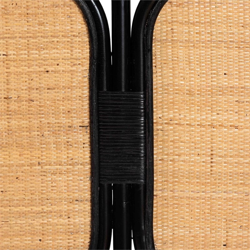 bali & pari Ramsey Black and Brown Rattan King Size Standalone Headboard
