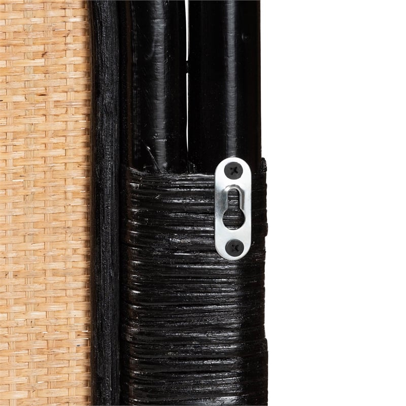 bali & pari Ramsey Black and Brown Rattan King Size Standalone Headboard