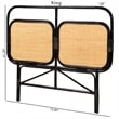 bali & pari Ramsey Black and Brown Rattan King Size Standalone Headboard