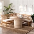 bali & pari Adalina Modern Bohemian Honey Rattan 4-Piece Dining Nook Set