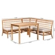 bali & pari Aina Modern Bohemian Honey Rattan 4-Piece Dining Nook Set