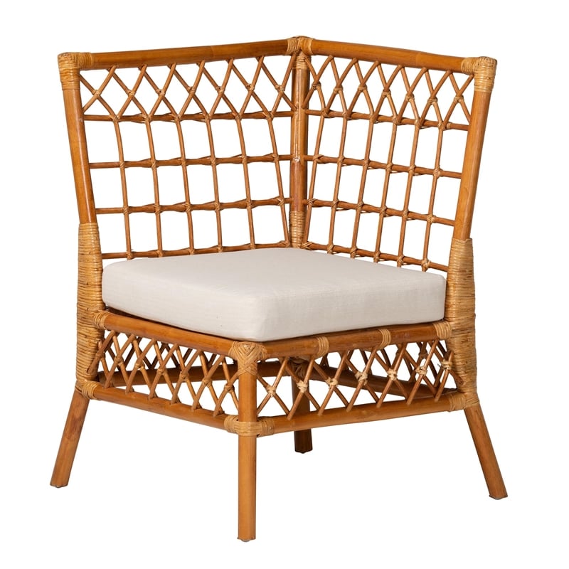 bali & pari Capella Honey Rattan 3-Piece Dining Nook Banquette Set