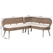 bali & pari Raisa Gray Seagrass and Acacia Wood 2-Piece Dining Nook Set